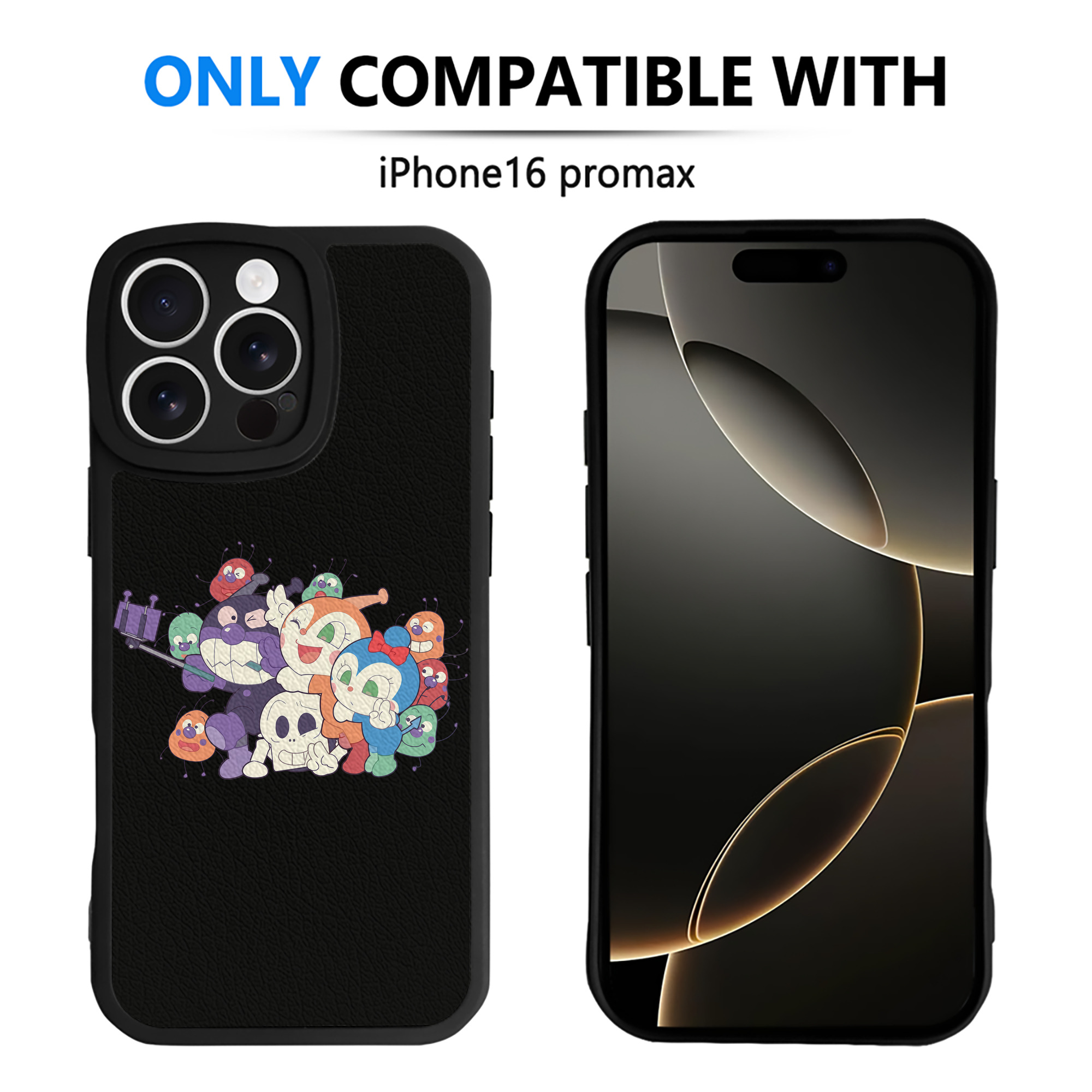 （画像用） アンパンマン Anpanman 【iPhone 16シリーズ対応】シリコンスマホケース（レザー調） 材質：シリコン